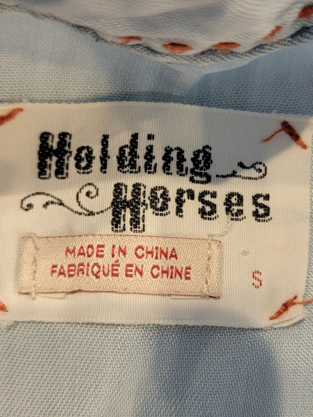 Holding Horses for Anthropologie lace hem tencel denim shirt roll tab - Picture 10 of 12